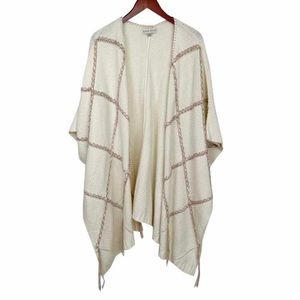 Knox Rose‎ Ivory Knit Poncho Sweater